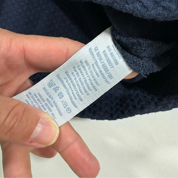 Boden Knee Length Dress Blue Beige Short Sleeve Scoop Neck - Picture 3 of 6